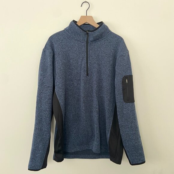 Beverly Hills Polo Club Men's (XL) Fleece Blue & Black 3/4 Zip Pull Over - Picture 1 of 10